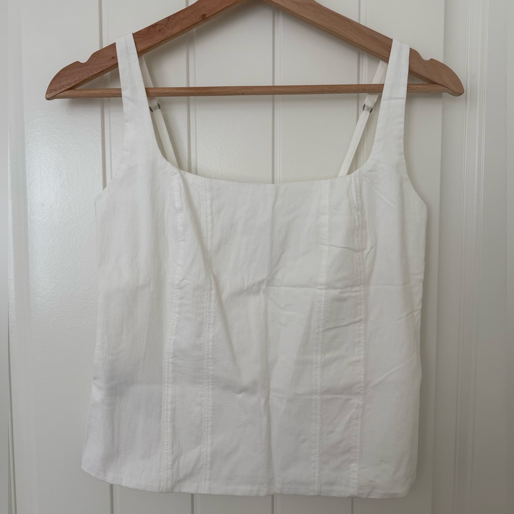 NWT Abercrombie & Fitch Cotton-Blend Squareneck Corset Top